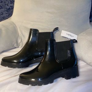 Black Rain Booties Never Worn